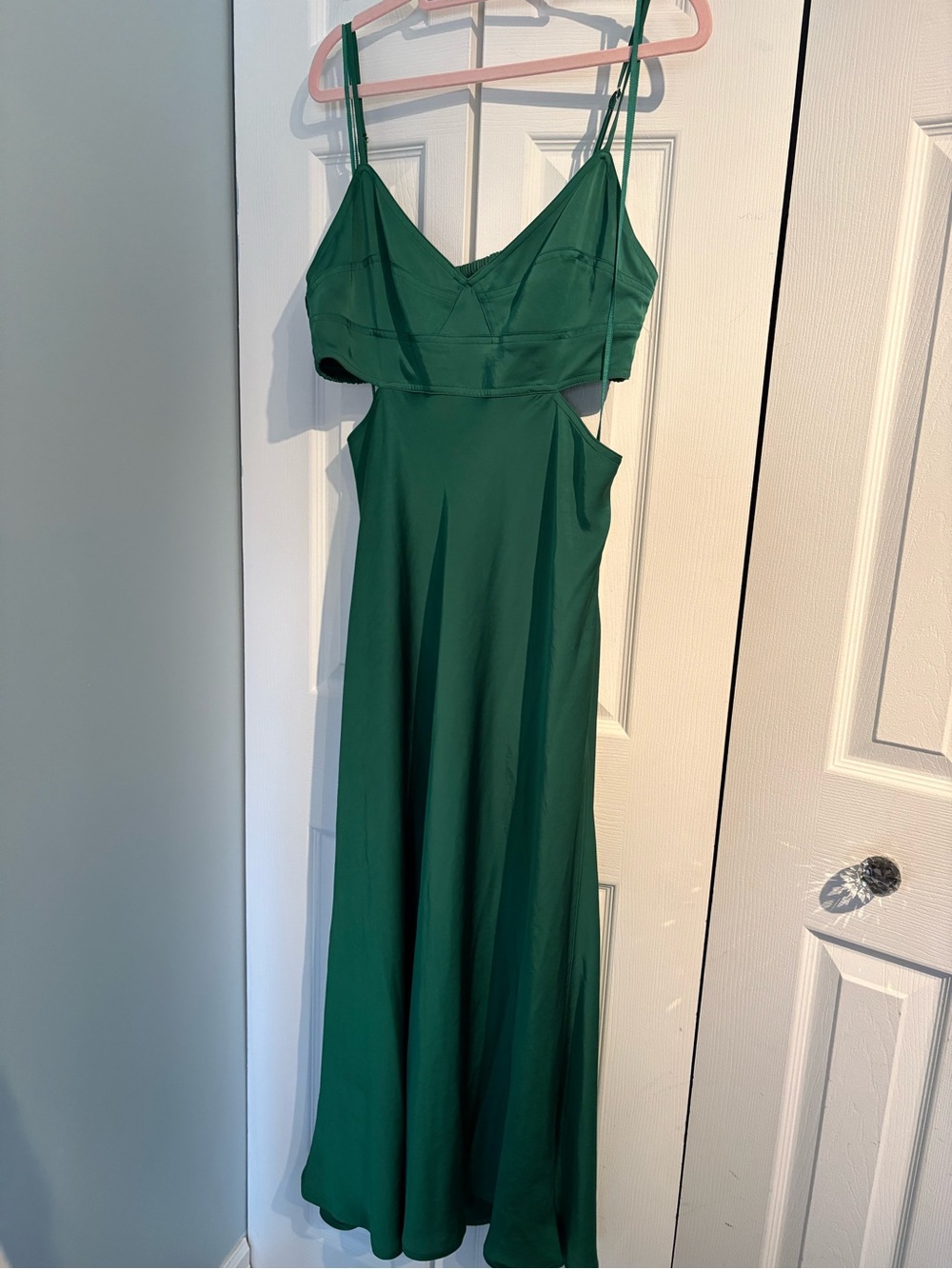 A.L.C. Emerald Green Cutout Spaghetti-Strap Maxi Dress